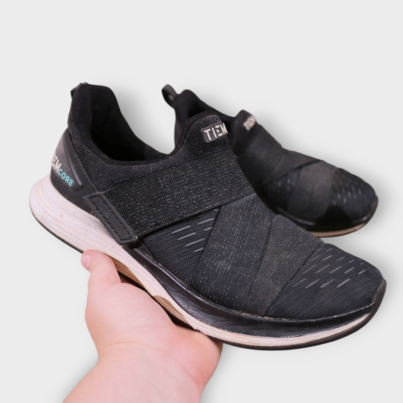 Tiem Latus Athletic Shoes Sz 7.5 Jet Black Training Studio Fitness Athleisure - Picture 1 of 8